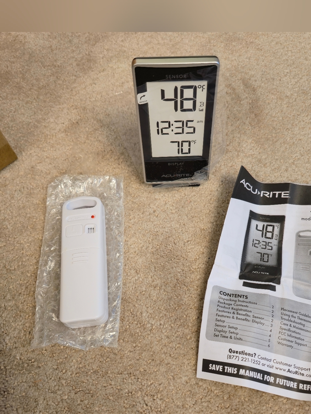 AcuRite Plastic Indoor and Outdoor Thermometer with Temperature and Clock 02059✅